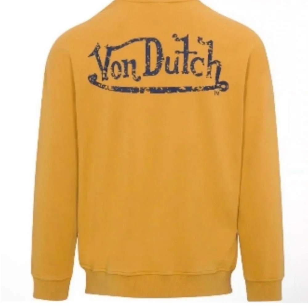 Von Dutch Yellow Crewneck Sweater with Vintage Logo